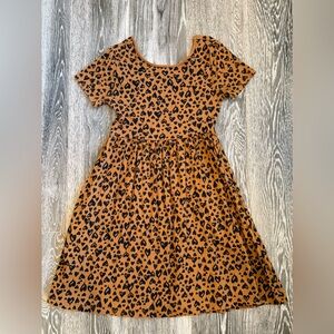 Old Navy Kids Dress - Tan and Black Heart Pattern